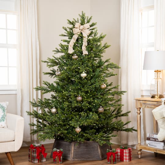 6.5ft. Pre-Lit Real Touch™️ Oregon Noble Fir Artificial Christmas Tree, Warm White LED Lights